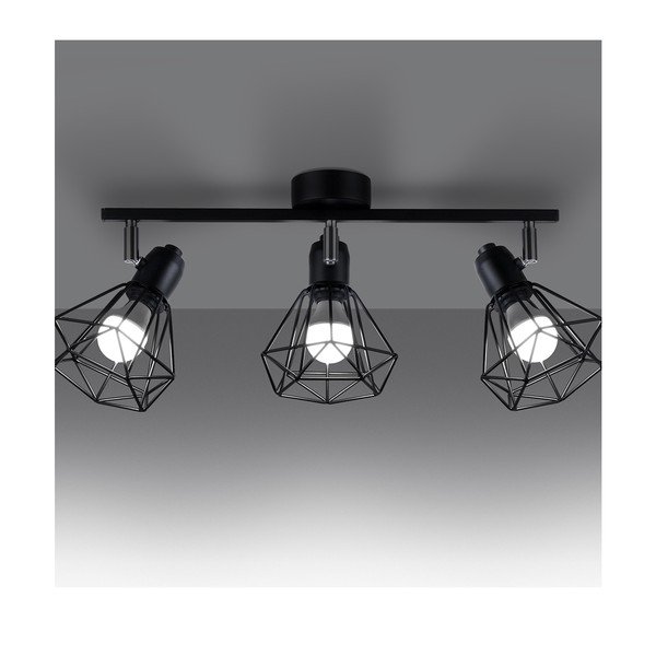 Crna stropna svjetiljka ø 10 cm Varpu – Sollux-image-1