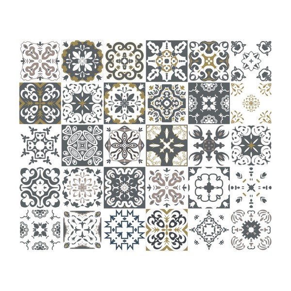 Set od 30 zidnih naljepnica Ambiance Cement Tiles Antalya zidnih naljepnica, 15 x 15 cm-image-2