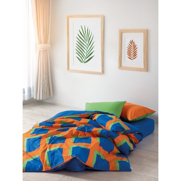 Posteljina za bračni krevet/za produženi krevet od renforce pamuka s uključenom plahtom/4-dijelna 200x220 cm Venus – Mijolnir-image-2