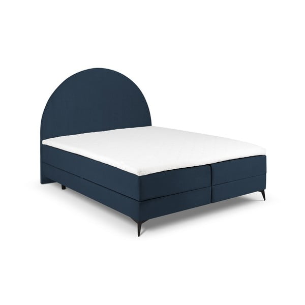 Tamnoplavi boxspring krevet s prostorom za pohranu 180x200 cm Sunrise - Cosmopolitan Design