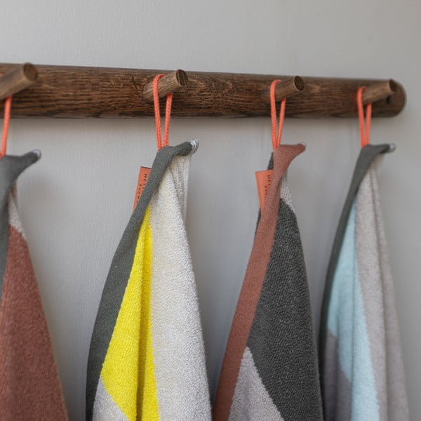 Kaki zeleni ručnik od organskog pamuka od frotira 50x90 cm Diagonal – Mette Ditmer Denmark-image-3