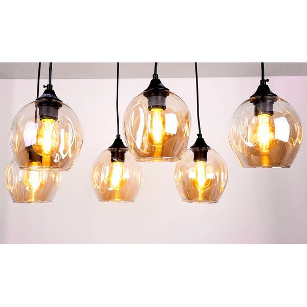 Crna visilica sa staklenim sjenilom 33x67 cm Aspa - Candellux Lighting-image-1