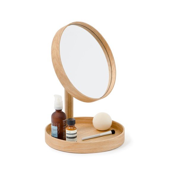 Kozmetičko ogledalo s okvirom od hrastovog drveta Wireworks Cosmos, ø 25 cm-image-4