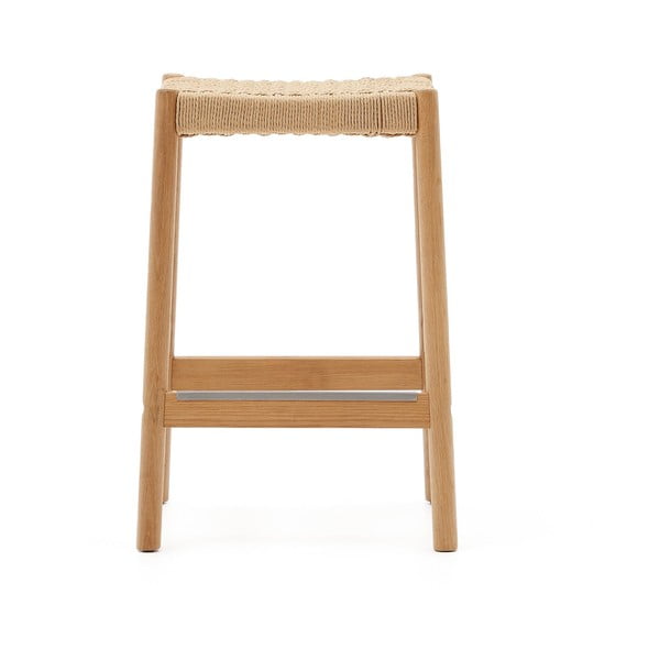 Barske stolice u setu 2 kom od punog hrasta u prirodnoj boji (visine sjedala 66 cm) Yalia – Kave Home-image-2