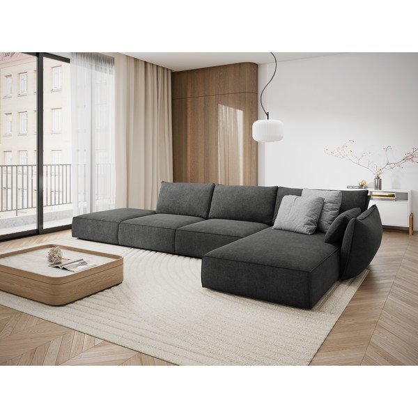 Siva kutna garnitura (desni kut) Vanda - Mazzini Sofas-image-1