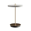 Svijetlo siva LED stolna lampa s mogućnosti zatamnjivanja s metalnim sjenilom (visina 31 cm) Asteria Move – UMAGE