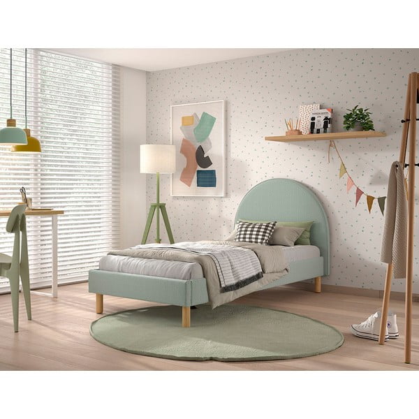 Zeleni tapecirani krevet s podnicom 90x200 cm MOON – Vipack-image-1