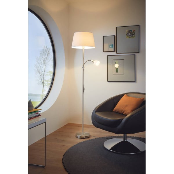 Siva stojeća svjetiljka sa staklenim sjenilom/s tekstilnim sjenilom (visina 170 cm) CONESA – EGLO-image-1