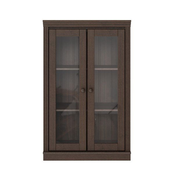 Tamno smeđa vitrina od masivnog bora 74x118x35 cm Anita – Støraa