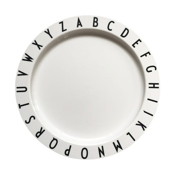 Bijeli dječji tanjur Design Letters Eat & Learn, ø 20 cm
