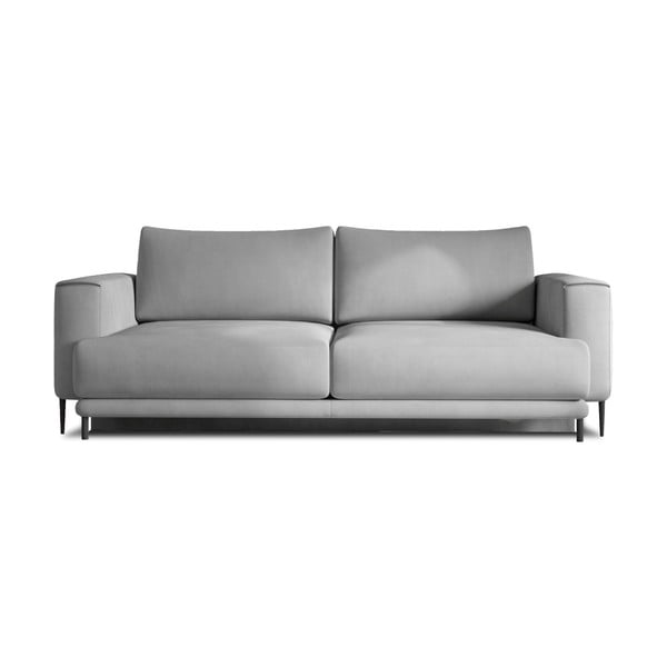 Svijetlo siva baršunasti sklopiva/s prostorom za odlaganje sofa 260 cm Dalia – ELTAP