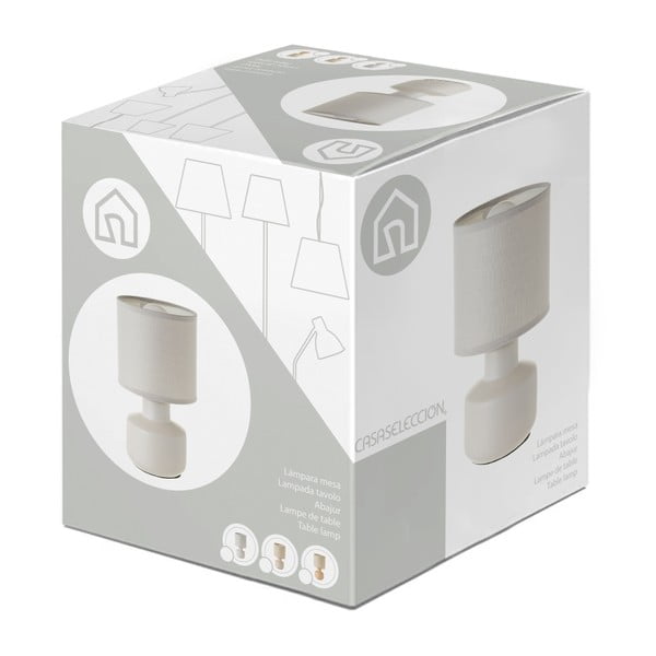 Bež stolna lampa keramička s tekstilnim sjenilom (visina 22 cm) – Casa Selección-image-4