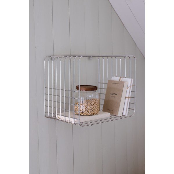 Metalna polica s više razina u sjajno srebrnoj boji 38 cm Wire – Mette Ditmer Denmark-image-1