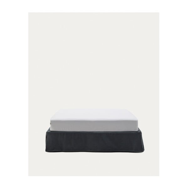 Antracitno sivi tapecirani bračni krevet 160x200 cm Jaira – Kave Home-image-2