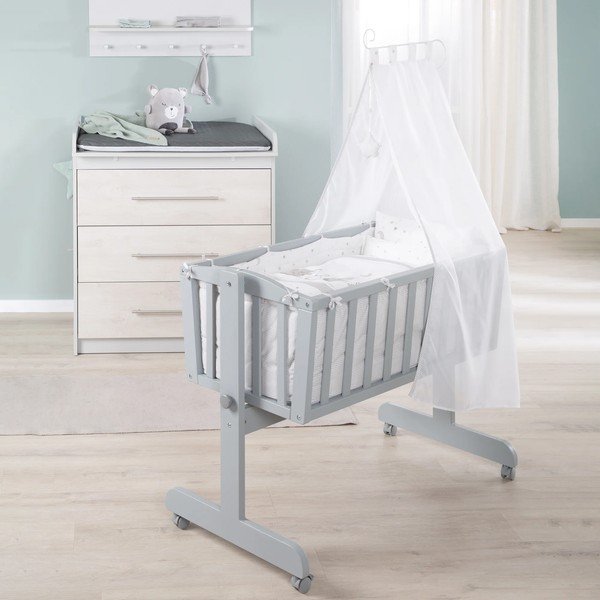 Siva kolijevka na kotačićima/s baldihanom 40x90 cm Strenenzauber – Roba-image-1