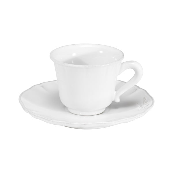 Bijela zemljana šalica za čaj s tanjurićem Costa Nova Alentejo, 220 ml