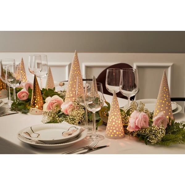 Porculanski svijećnjak u zlatnoj boji Kähler Design Nobili, visina 19 cm-image-1