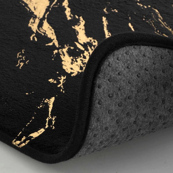 Crna/u zlatnoj boji kupaonska prostirka 45x45 cm Aquamarbre – douceur d'intérieur-image-2