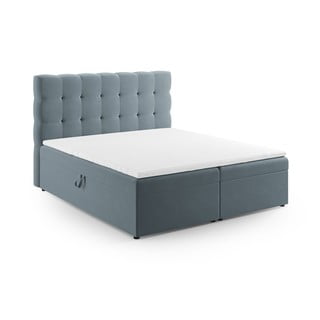 Svijetlo plavi boxspring krevet s prostorom za pohranu 160x200 cm Bali – Cosmopolitan Design