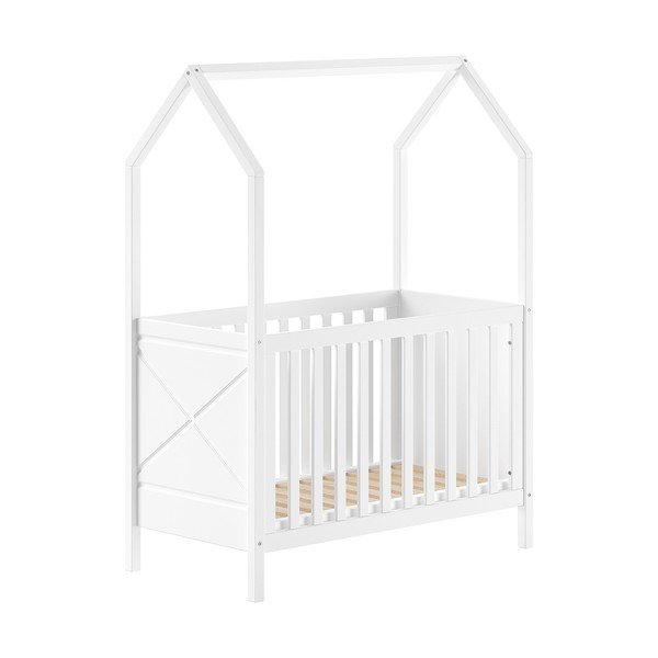 Bijeli dječji krevet od masivnog bora s podesivom visinom 60x120 cm Scott – Vipack