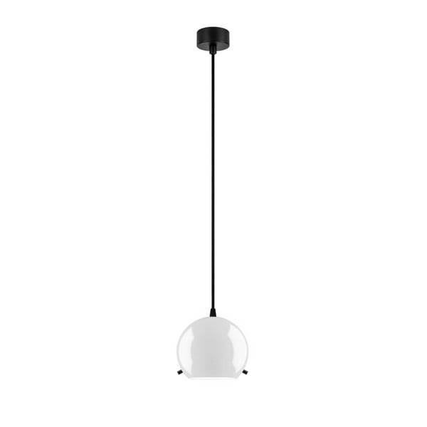Bijela sjajna stropna svjetiljka s crnim kabelom Sotto Luce Myoo