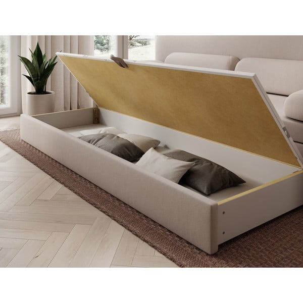 Bež baršunasti sklopiva/s prostorom za odlaganje sofa 236 cm Elioss – ELTAP-image-4
