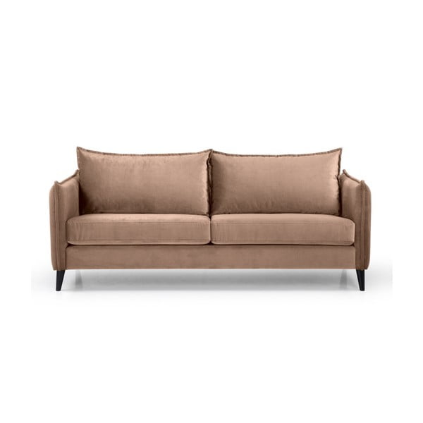 Bež baršunasta sofa Scandic Leo, 208 cm