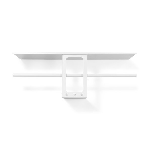 Bijela željezna zidna vješalica s policom 100 cm Luno Small – Spinder Design-image-2