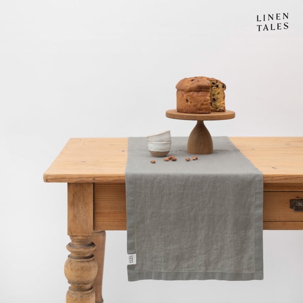 Laneni nadstolnjak 40x200 cm Khaki – Linen Tales