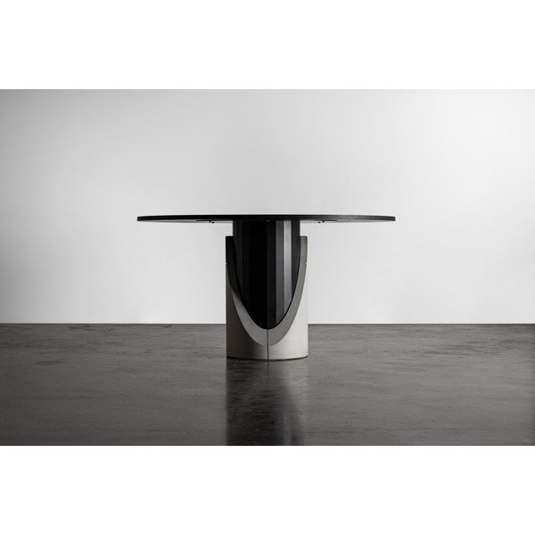 Okrugli blagovaonski stol s pločom u dekoru hrasta 140x140 cm Sharp - Lyon Béton-image-3