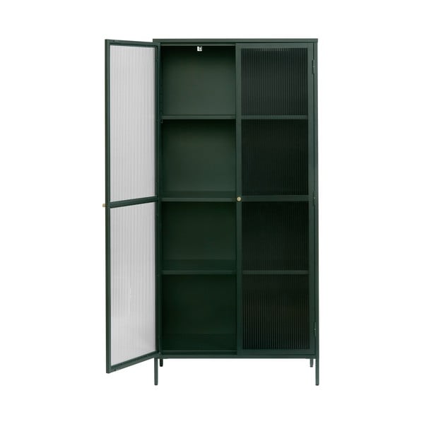 Tamno zelena metalna vitrina 90x190 cm Bronco - Unique Furniture-image-2