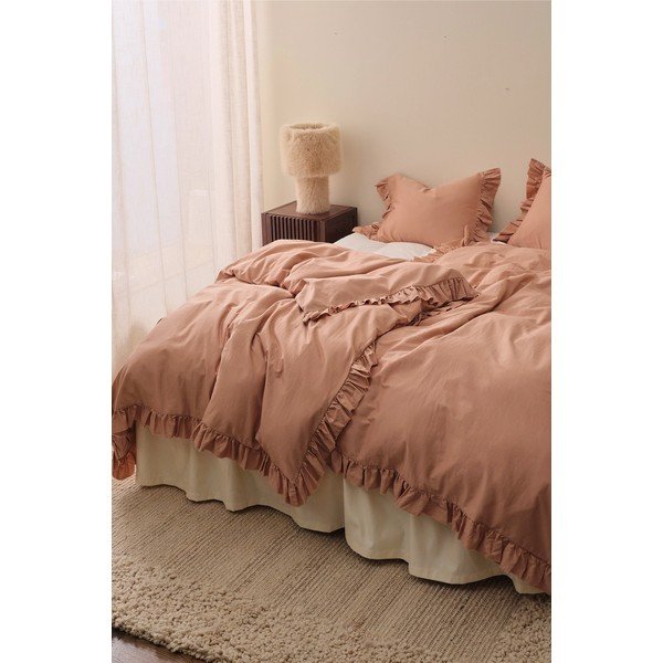 Prljavo roza posteljina za krevet za jednu osobu od pamučnog satena 150x210 cm Gloria – Ellos Home-image-1