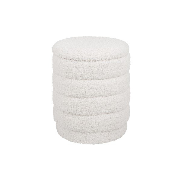 Bijeli okrugli puf s prostorom za odlaganje Leitmotiv Cuddly-image-2