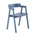 Plava blagovaonska stolica s naslonima za ruke od punog hrasta Flip – Gazzda