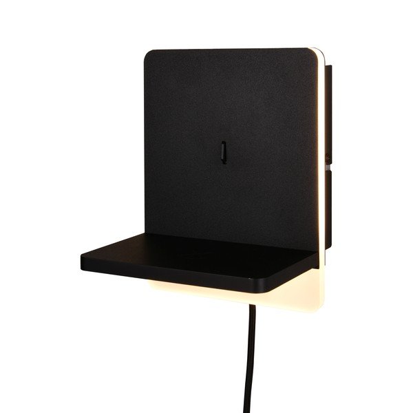 Mat crna LED zidna lampa s mogućnosti zatamnjivanja Fairfield – Trio