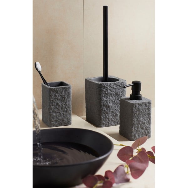 Antracitno sivi set pribora za kupaonicu od polyresina Villata – Wenko-image-1