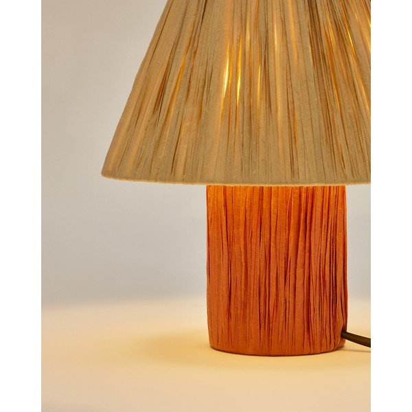 Stolna lampa u prirodnoj boji/boja terakote (visina 25 cm) Pulmi – Kave Home-image-2