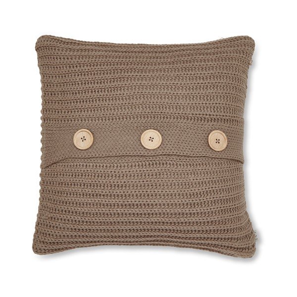 Smeđa pletena jastučnica Catherine Lansfield Knit, 45 x 45 cm-image-1