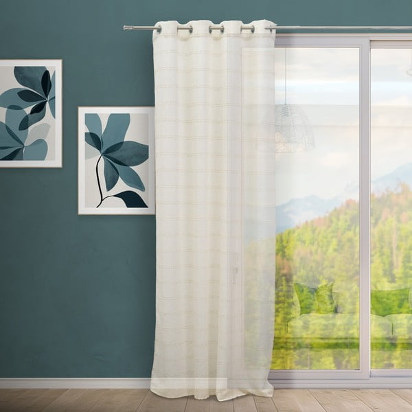 Bež zavjesa od mješavine lana 140x260 cm Nodes – Casa Selección-image-1