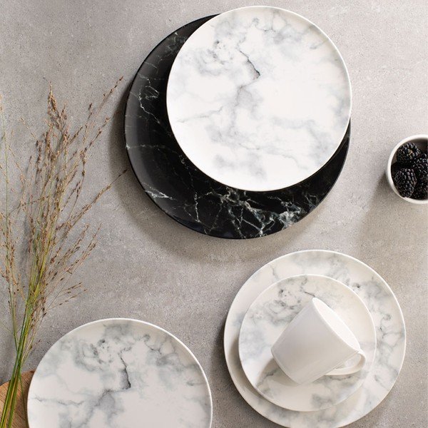 8-dijelni set crno-bijelih porculanskih šalica i tanjurića Villeroy & Boch Marmory-image-2