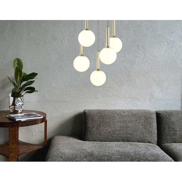Viseća svjetiljka u zlatnoj boji sa staklenim sjenilom ø 34 cm One – Squid Lighting-image-1