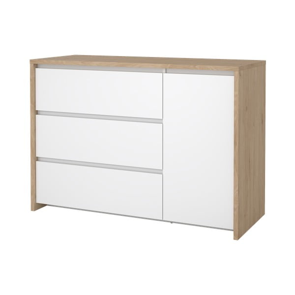 Bijela/u prirodnoj boji komoda u dekoru hrasta 119x84x48 cm Next – Tvilum-image-4