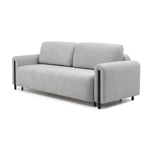 Svijetlo siva sklopiva/s prostorom za odlaganje sofa od bouclé tkanine 244 cm Arcadova – ELTAP-image-2