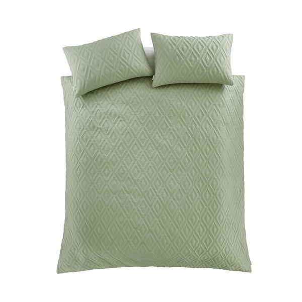 Zelena posteljina za krevet za jednu osobu 135x200 cm Jacob Geo – Catherine Lansfield-image-2