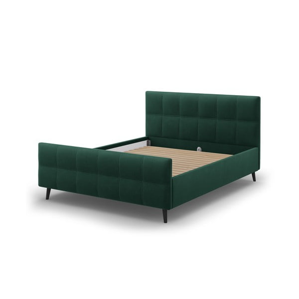 Zeleni tapecirani bračni krevet s podnicom 160x200 cm Gigi - Micadoni Home