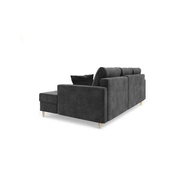 Tamno sivi kauč na razvlačenje s prostorom za odlaganje Mazzini Sofas Muguet, lijevi kut-image-3