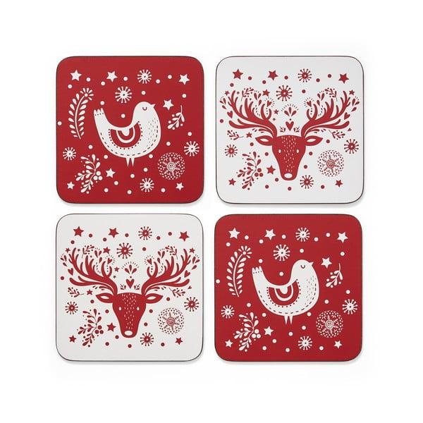 Set od 4 božićna podmetača Cooksmart ® A Nordic Christmas, 10 x 10 cm