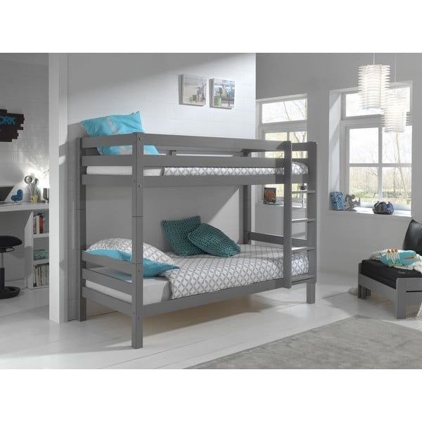 Sivi dječji krevet na kat 90x200 cm PINO – Vipack-image-1