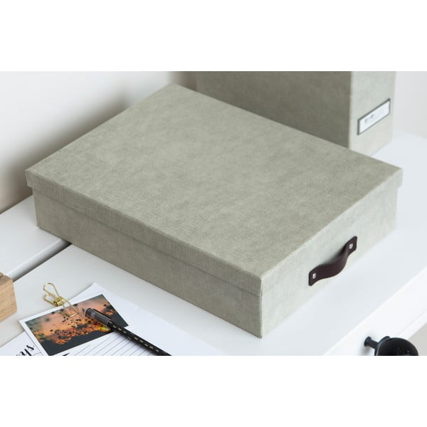 Bež kutija za pohranu Bigso Box of Sweden Oskar-image-1