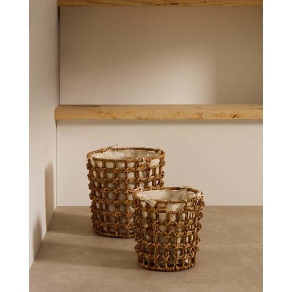 Košare u setu 2 kom od vodenog zumbula ø 38x38 cm Dilam – Kave Home-image-1